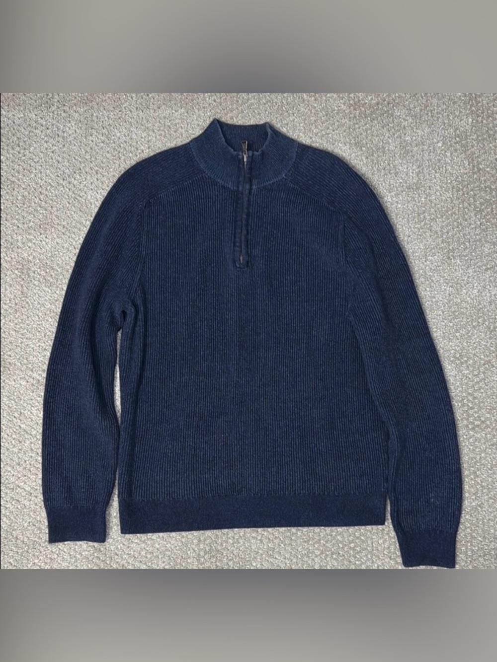 Express Men's Blue Navy 1/4 Zip Sweater Sz L